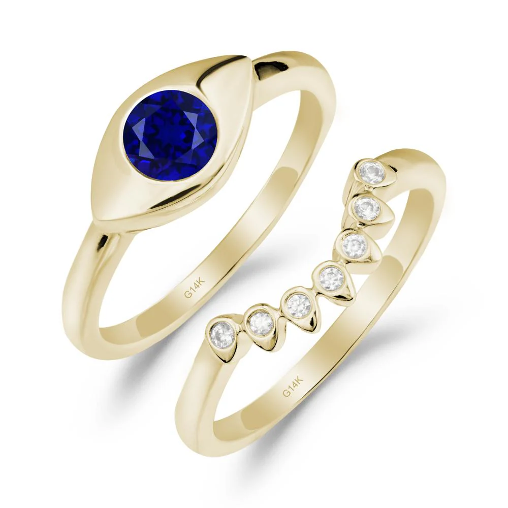 Sapphire Evil Eye Ring Set