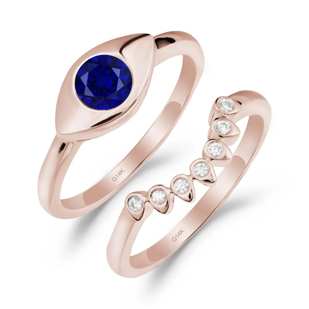 Sapphire Evil Eye Ring Set - Image 8