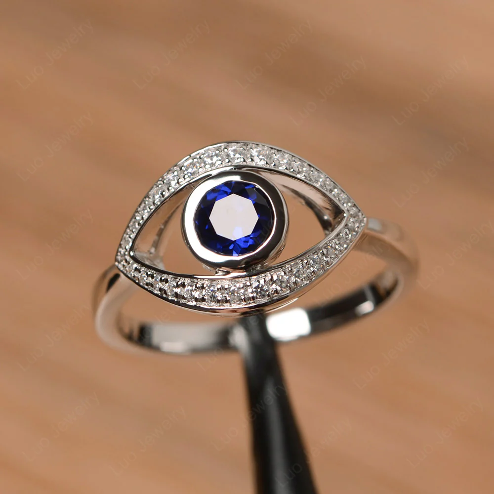 Sapphire Evil Eye Ring