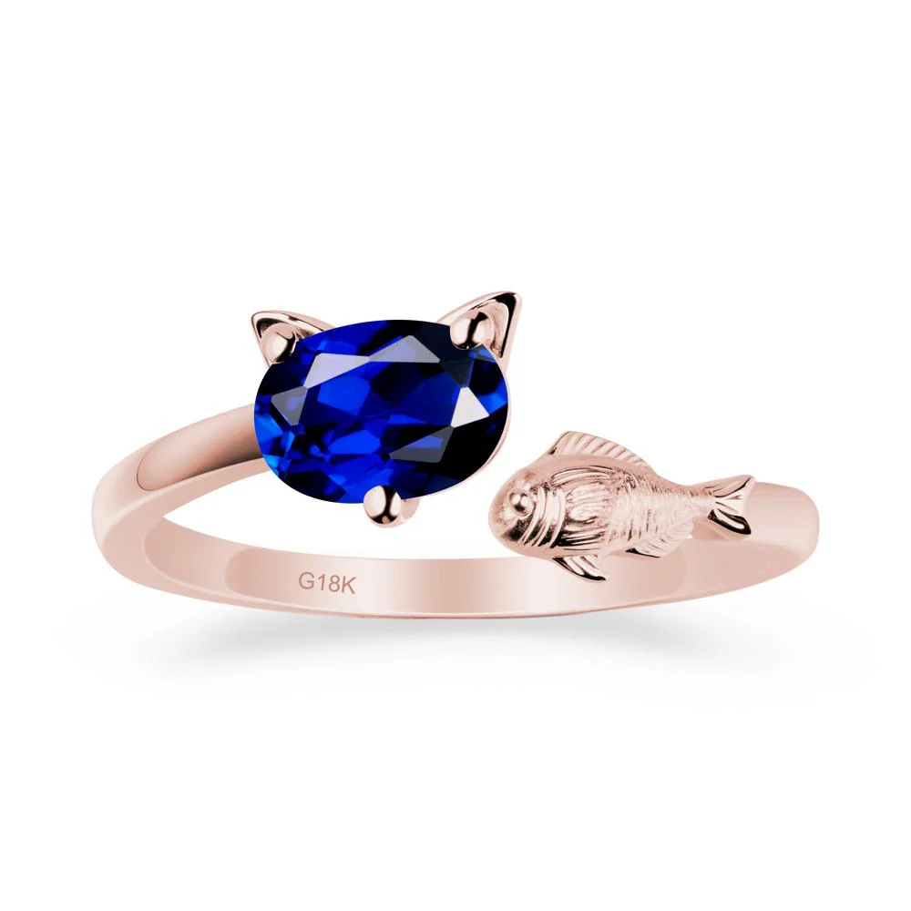 Sapphire Fish and Cat Ring - Image 4