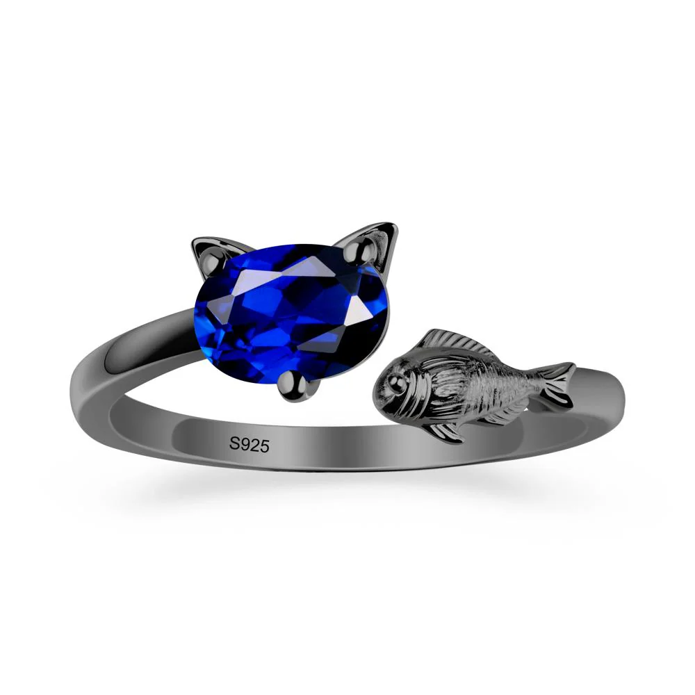Sapphire Fish and Cat Ring - Image 7