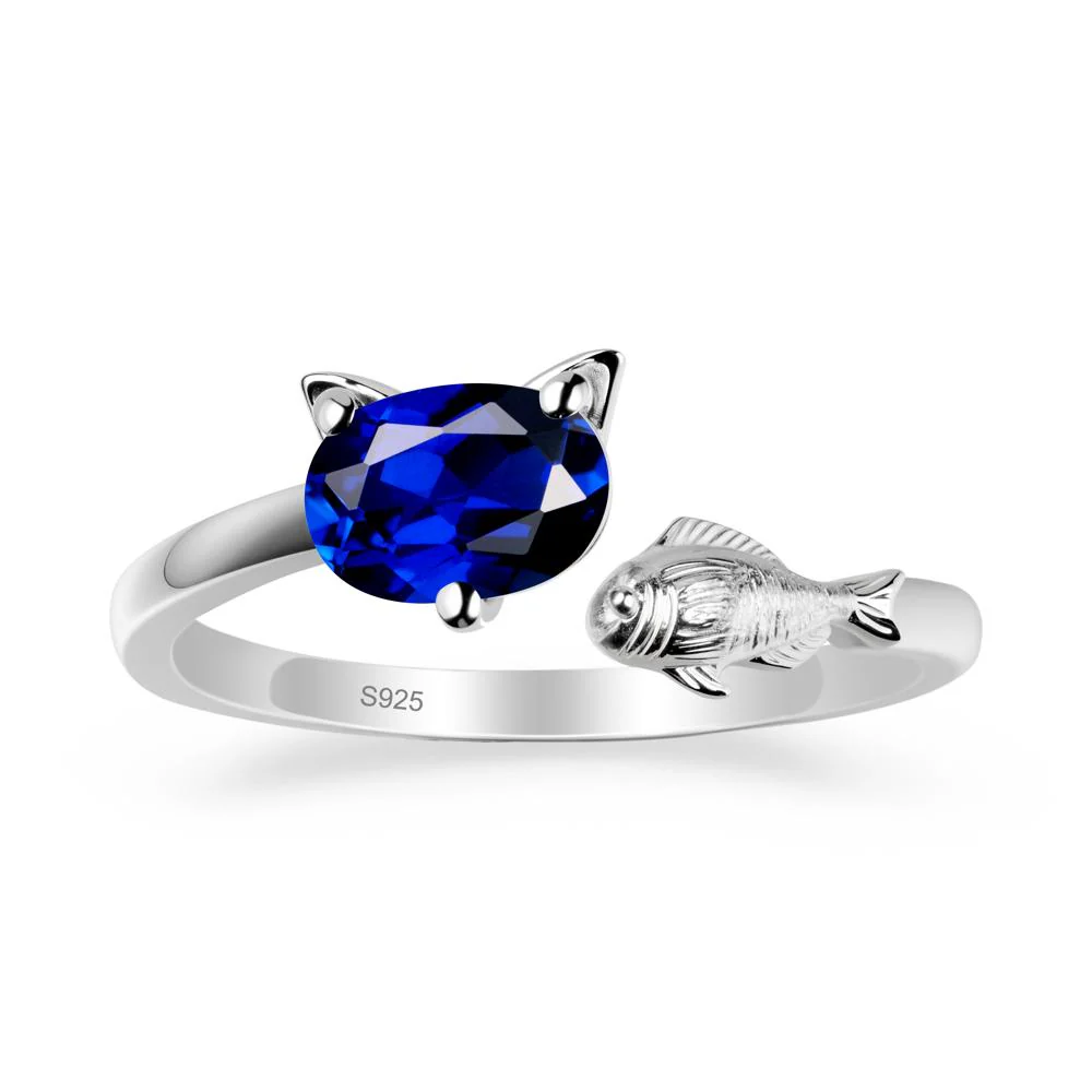 Sapphire Fish and Cat Ring - Image 9