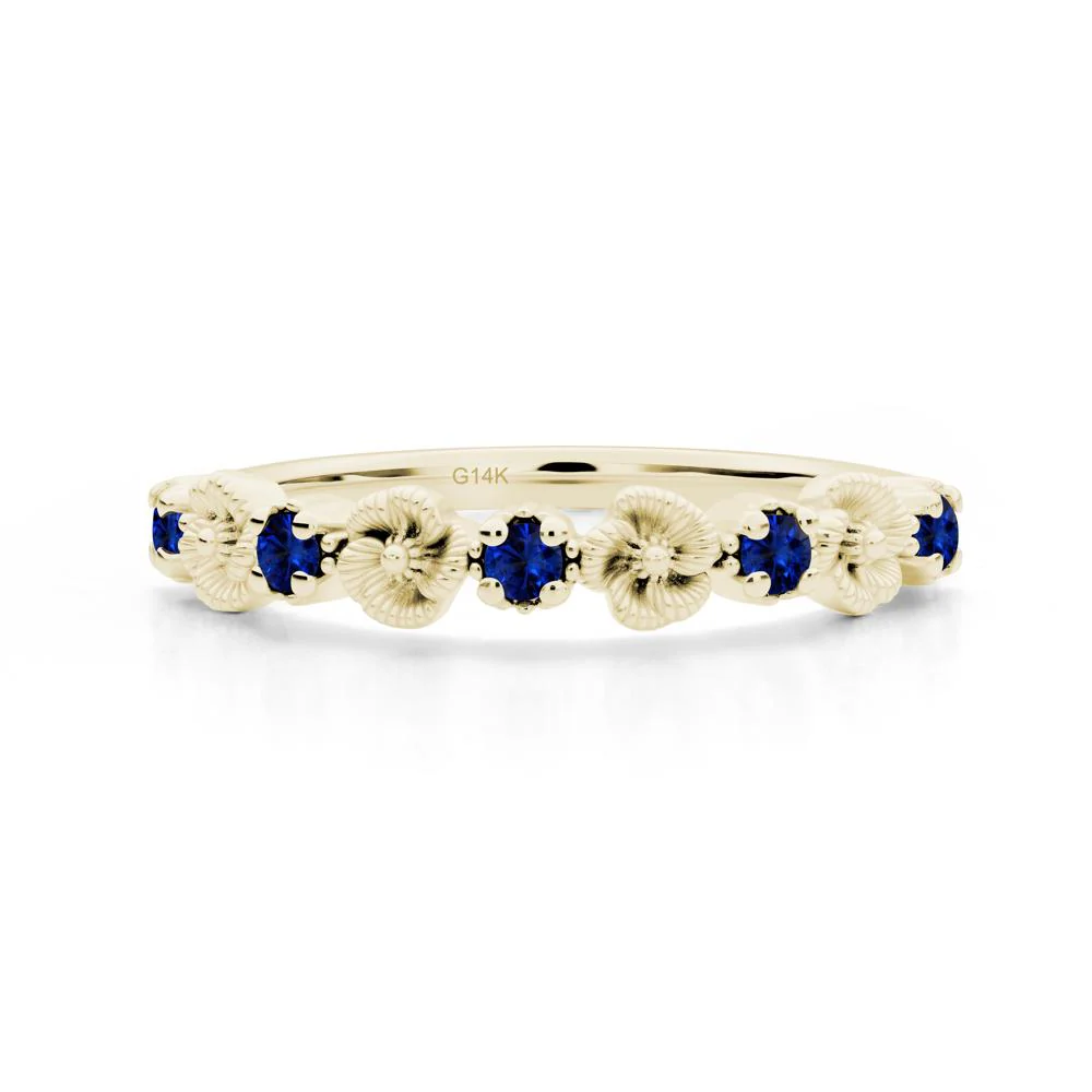 Sapphire Floral Engagement Ring