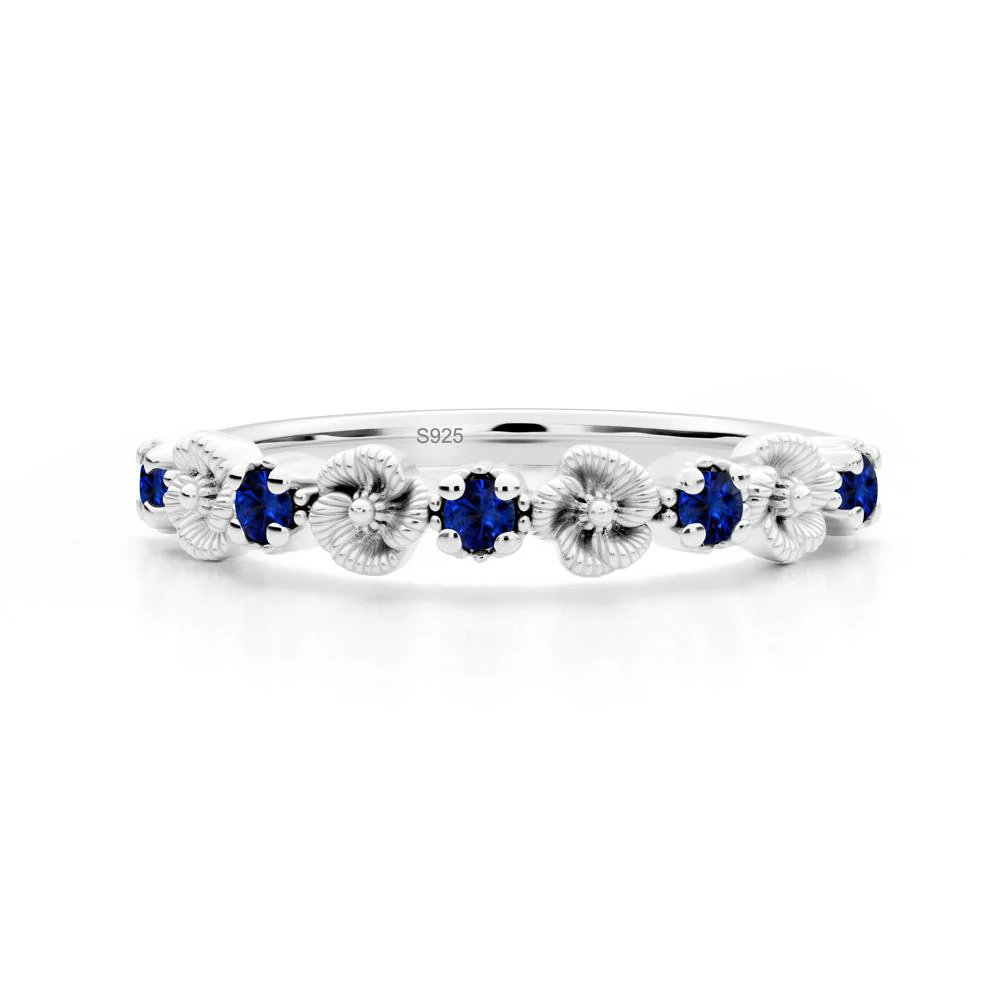 Sapphire Floral Engagement Ring - Image 3