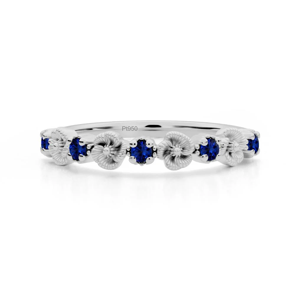 Sapphire Floral Engagement Ring - Image 6