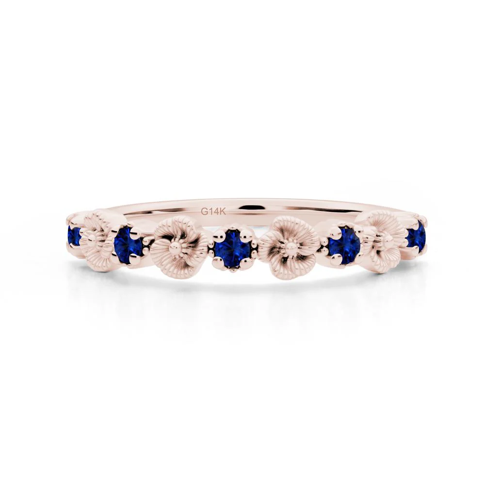 Sapphire Floral Engagement Ring - Image 8