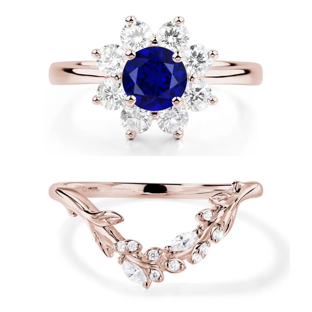 Sapphire Sunburst Engagement Ring - Image 11