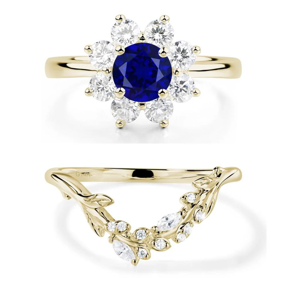 Sapphire Sunburst Engagement Ring - Image 15