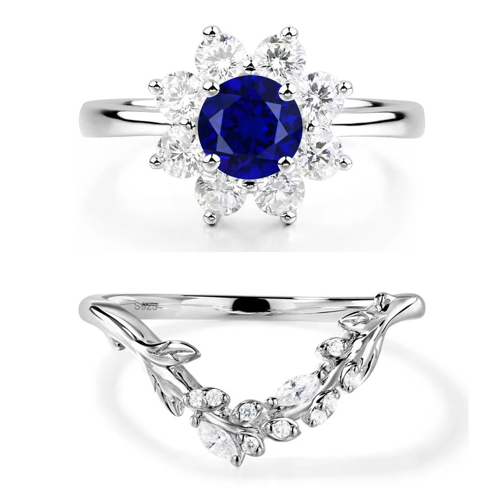 Sapphire Sunburst Engagement Ring - Image 27