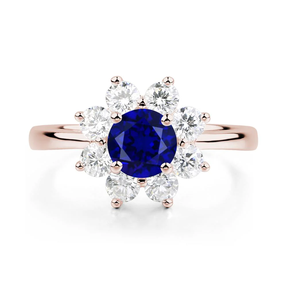 Sapphire Sunburst Engagement Ring - Image 5