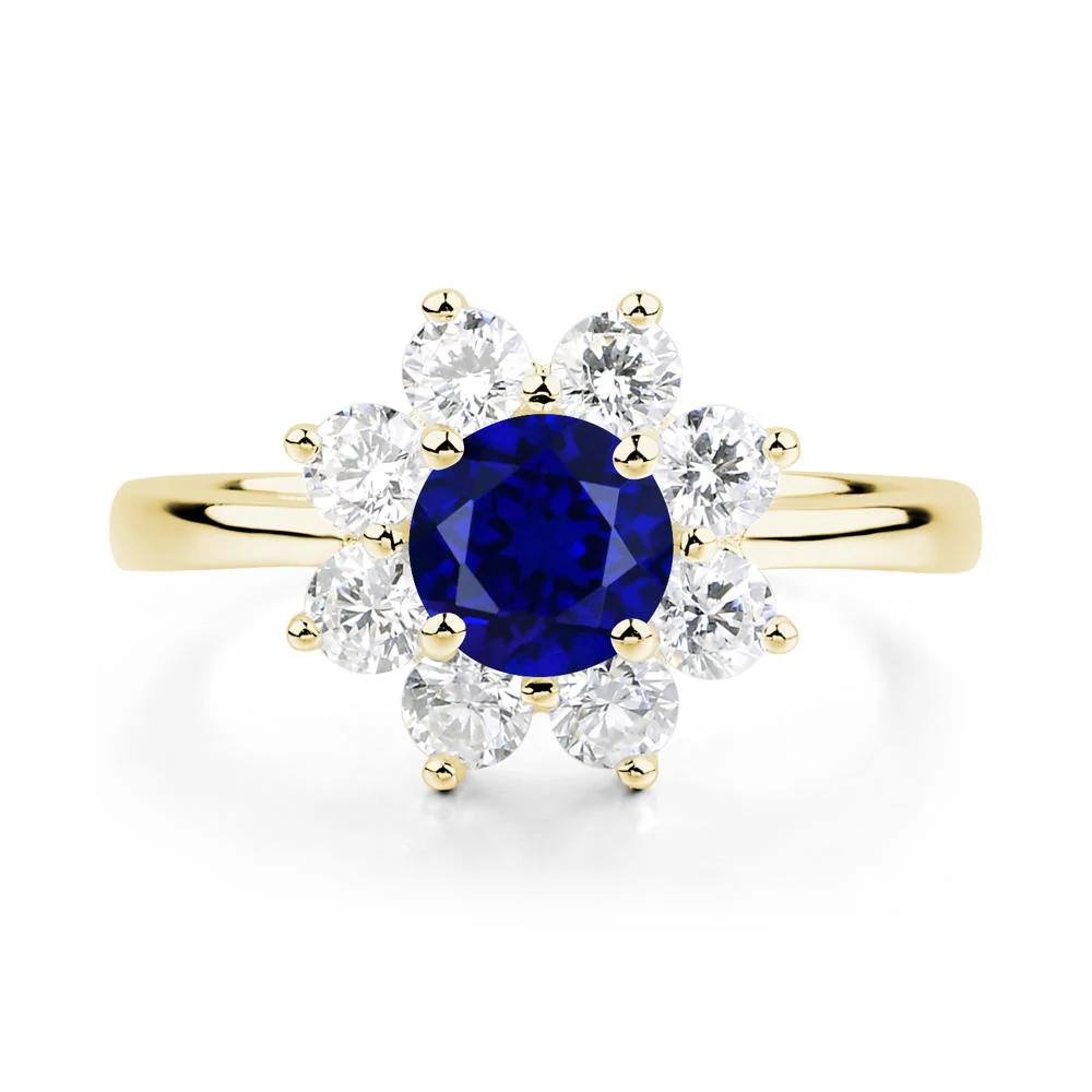 Sapphire Sunburst Engagement Ring - Image 7