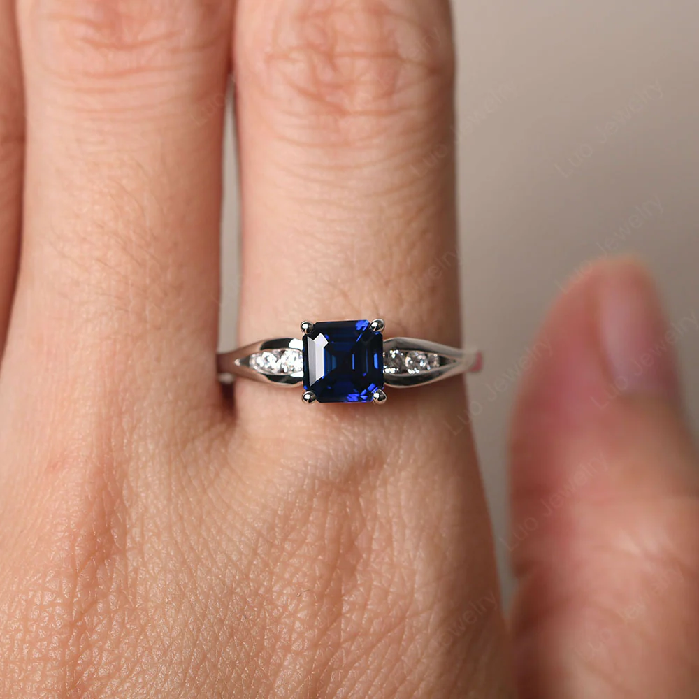 Sapphire Ring with Channel Set Band - Image 6
