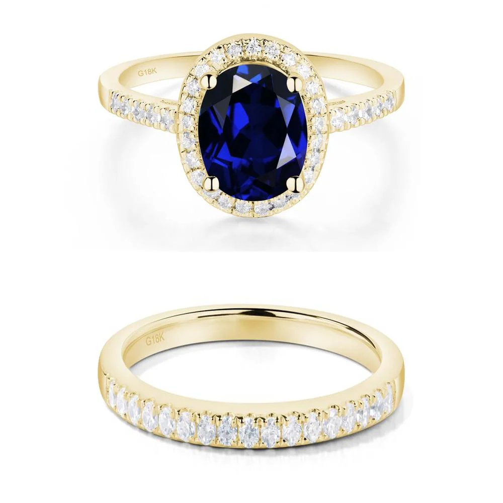 Oval Sapphire Halo Ring - Image 21