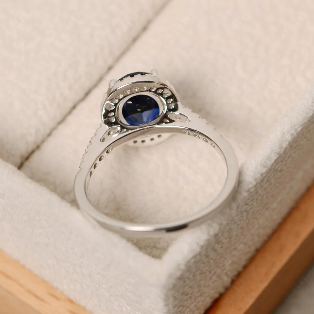 Oval Sapphire Halo Ring - Image 32