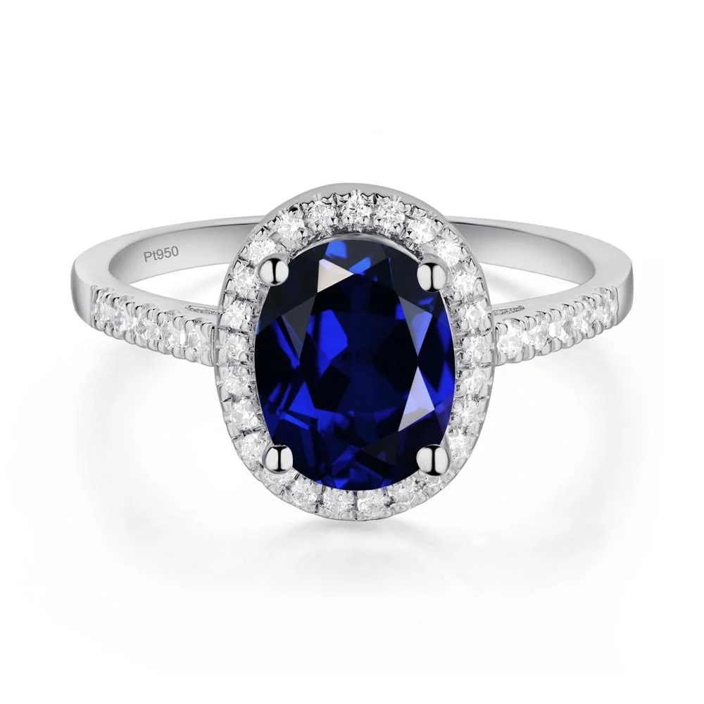 Oval Sapphire Halo Ring - Image 4