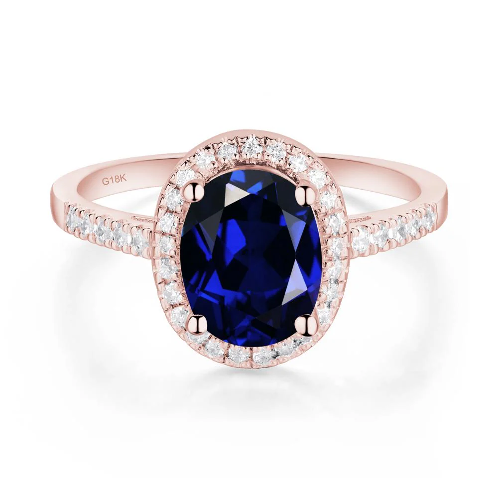 Oval Sapphire Halo Ring - Image 7