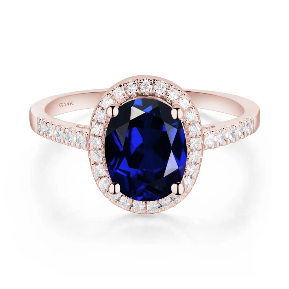 Oval Sapphire Halo Ring - Image 8
