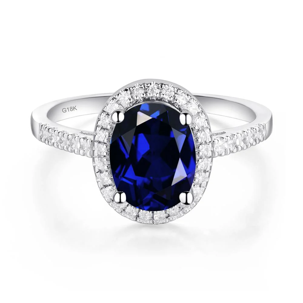 Oval Sapphire Halo Ring - Image 9