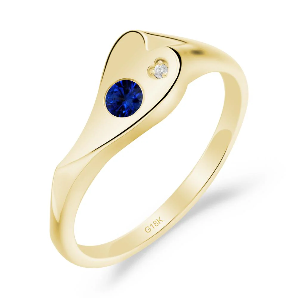 Sapphire Heart Shaped Engagement Ring - Image 4