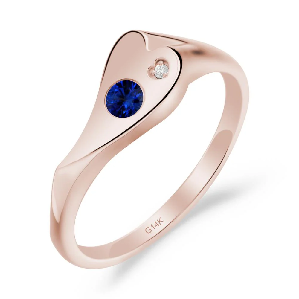 Sapphire Heart Shaped Engagement Ring - Image 5