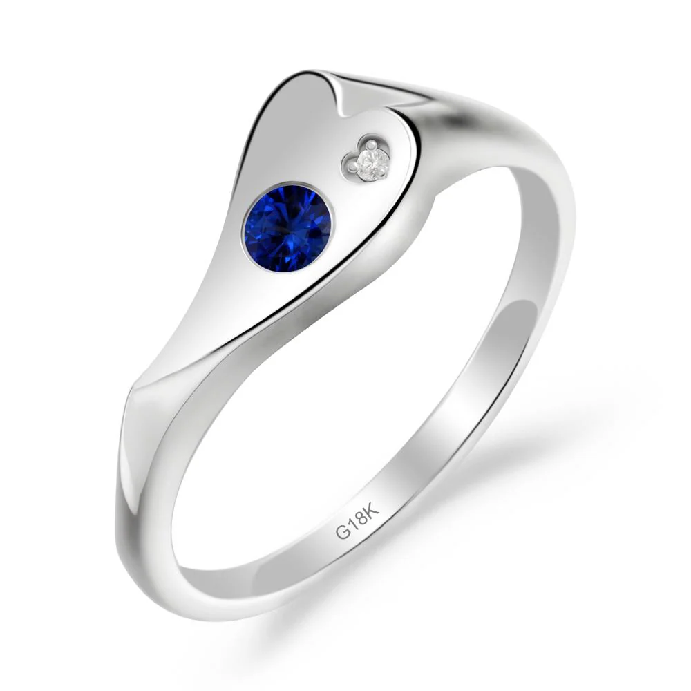 Sapphire Heart Shaped Engagement Ring - Image 8
