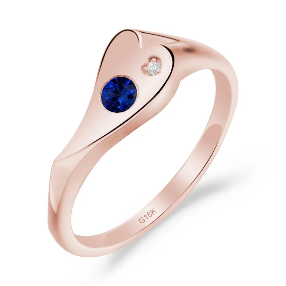 Sapphire Heart Shaped Engagement Ring - Image 9