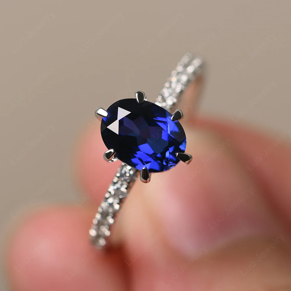 Sapphire Hidden Halo Ring