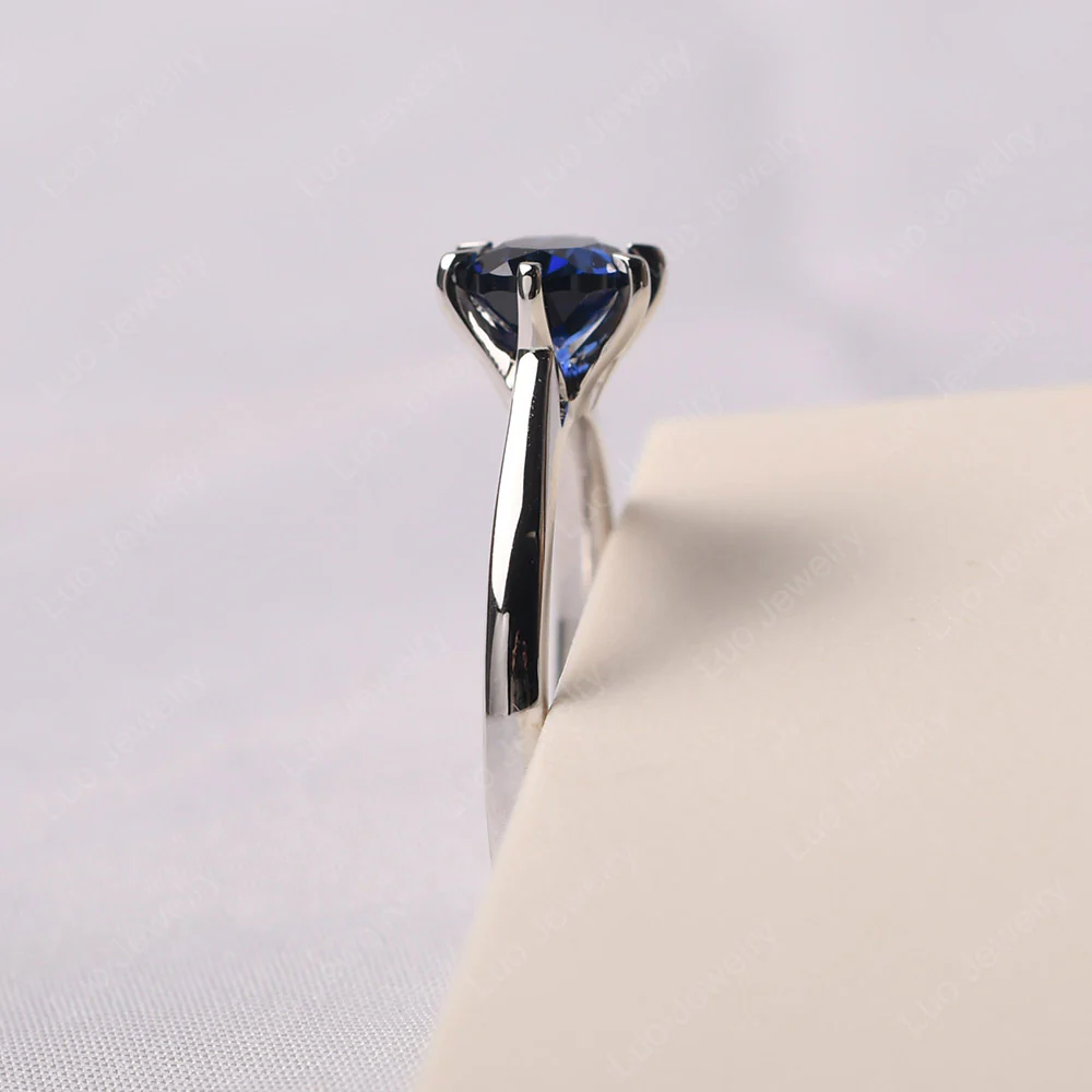 Sapphire Claw Prong Engagement Ring - Image 4