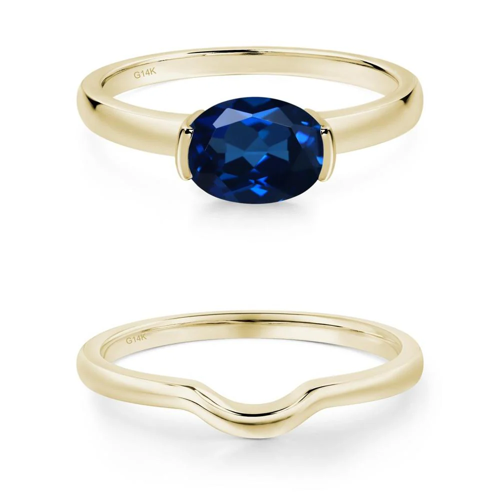Oval Sapphire Horizontal Engagement Ring - Image 11