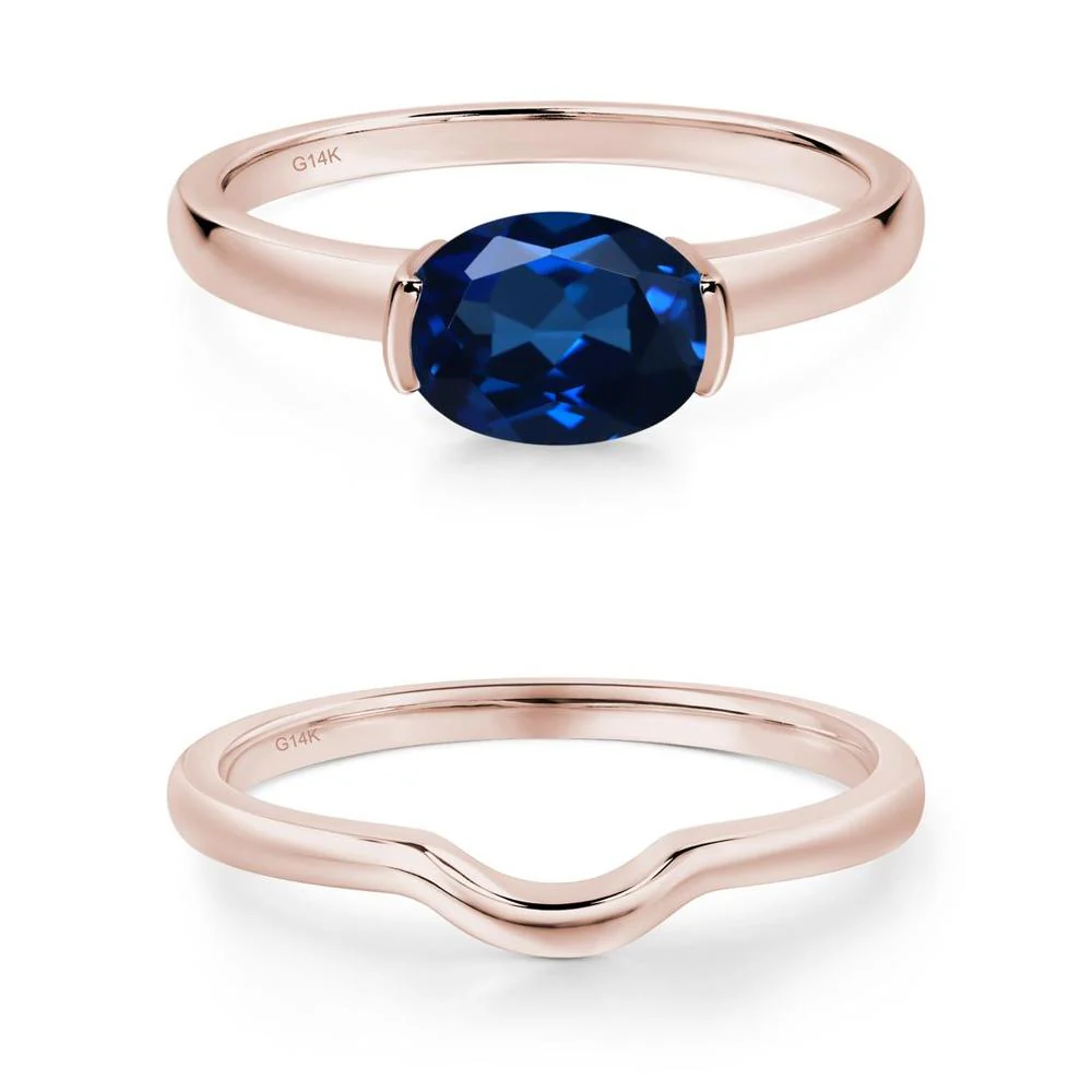 Oval Sapphire Horizontal Engagement Ring - Image 15