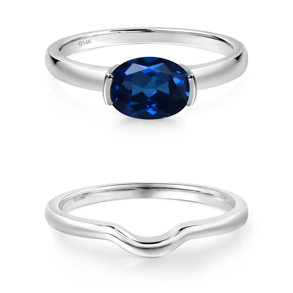 Oval Sapphire Horizontal Engagement Ring - Image 17