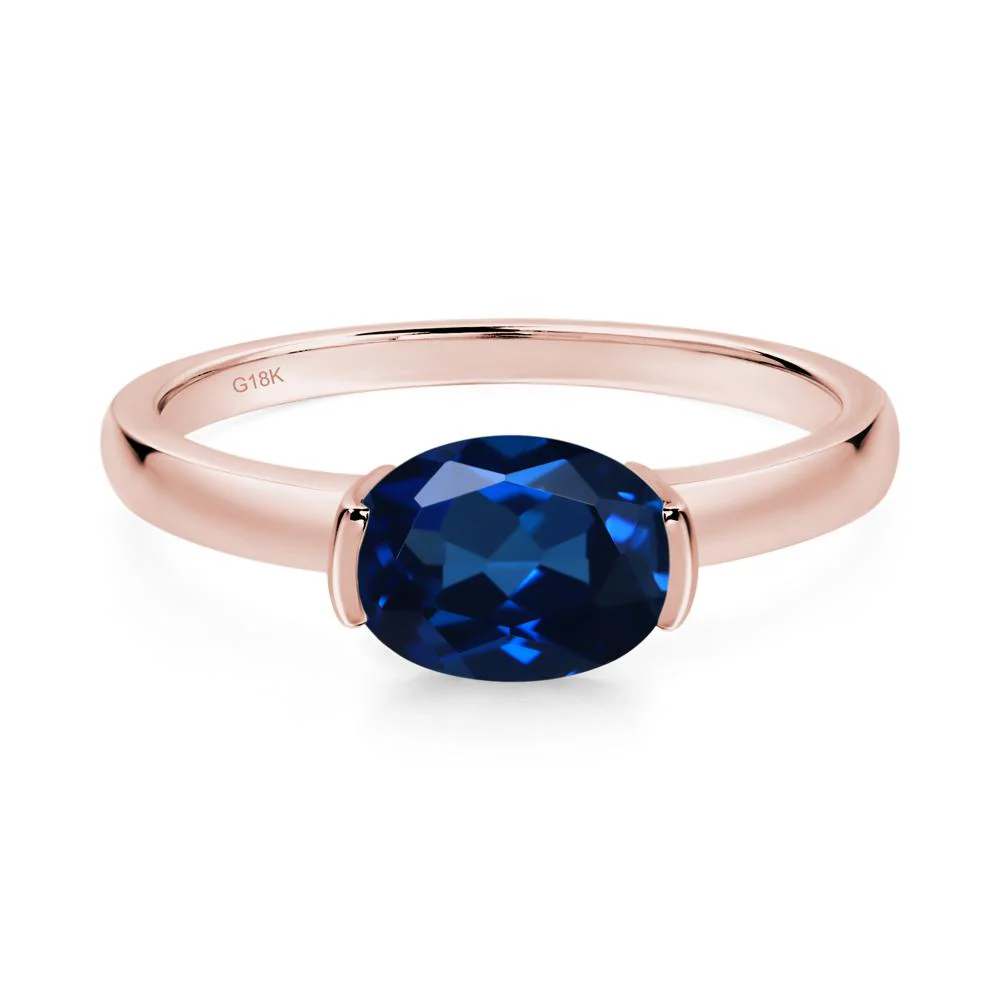 Oval Sapphire Horizontal Engagement Ring - Image 2