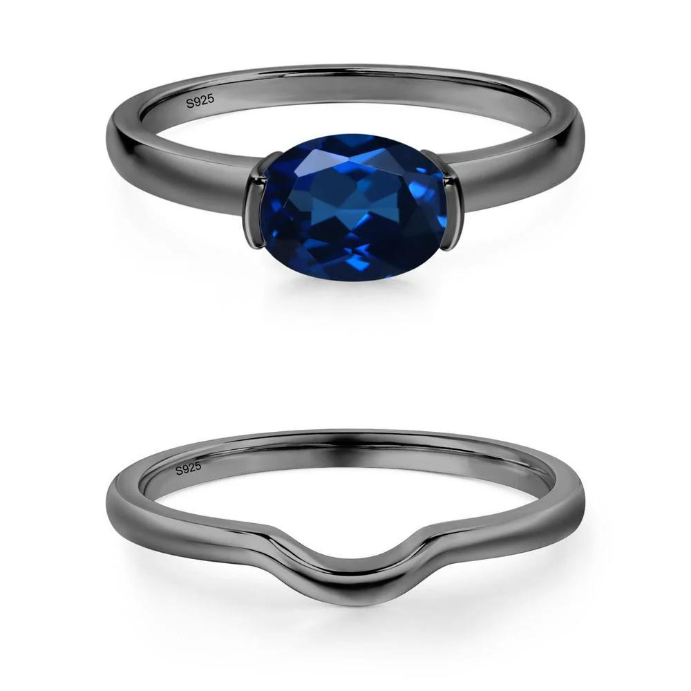 Oval Sapphire Horizontal Engagement Ring - Image 23