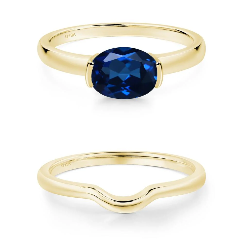 Oval Sapphire Horizontal Engagement Ring - Image 25