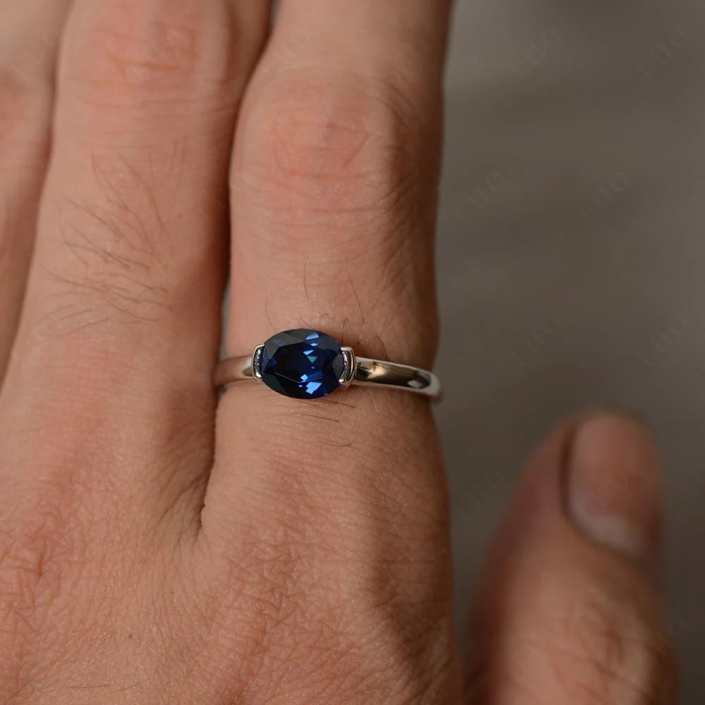 Oval Sapphire Horizontal Engagement Ring - Image 32