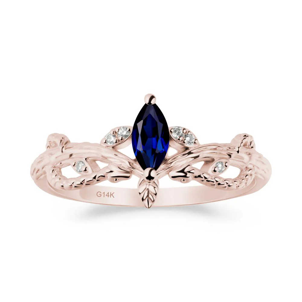 Sapphire Intertwined Band Engagement Ring