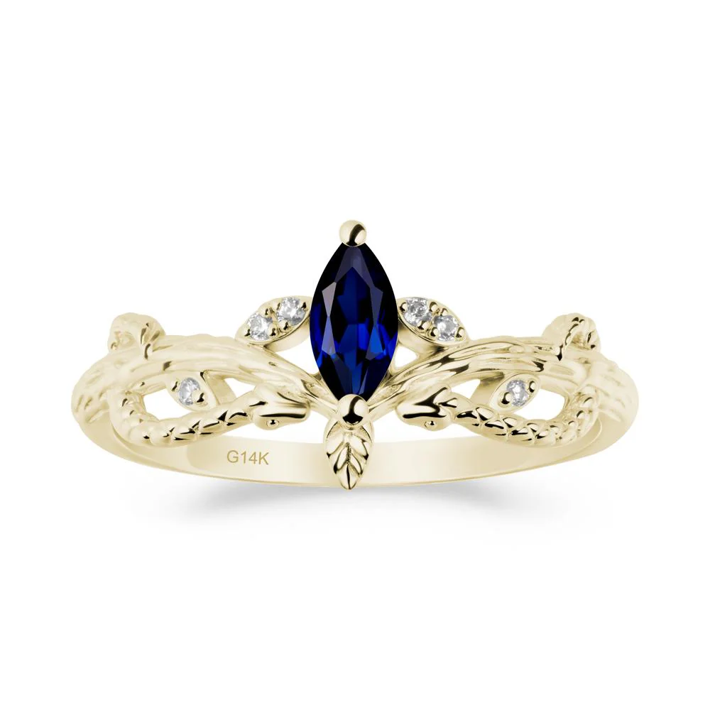Sapphire Intertwined Band Engagement Ring - Image 3