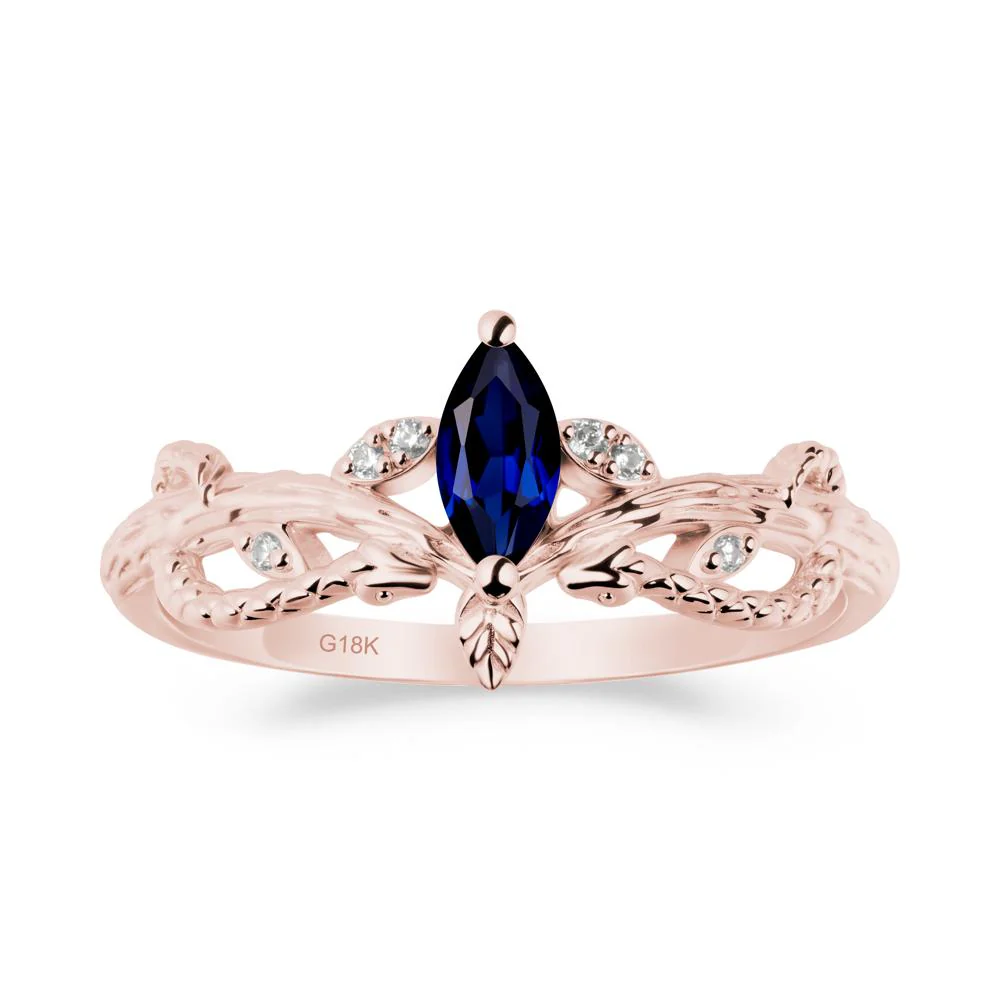 Sapphire Intertwined Band Engagement Ring - Image 4