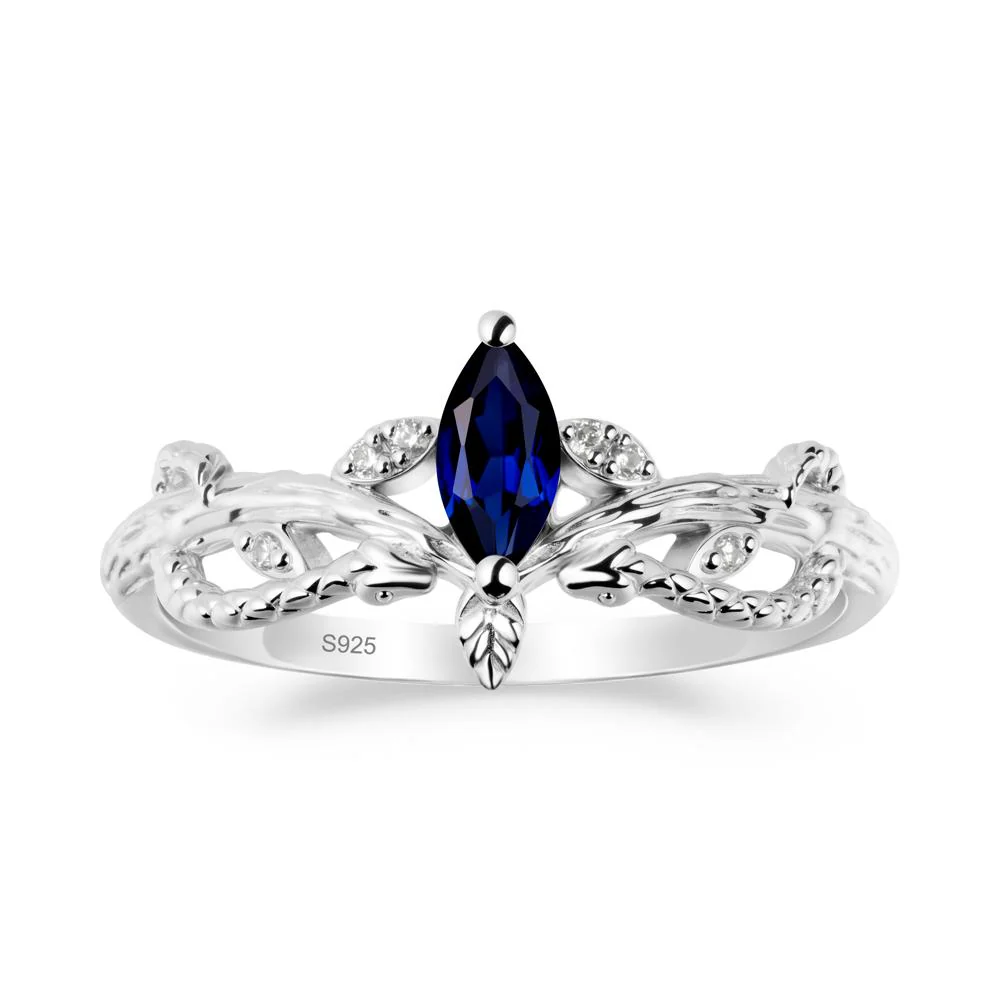 Sapphire Intertwined Band Engagement Ring - Image 9