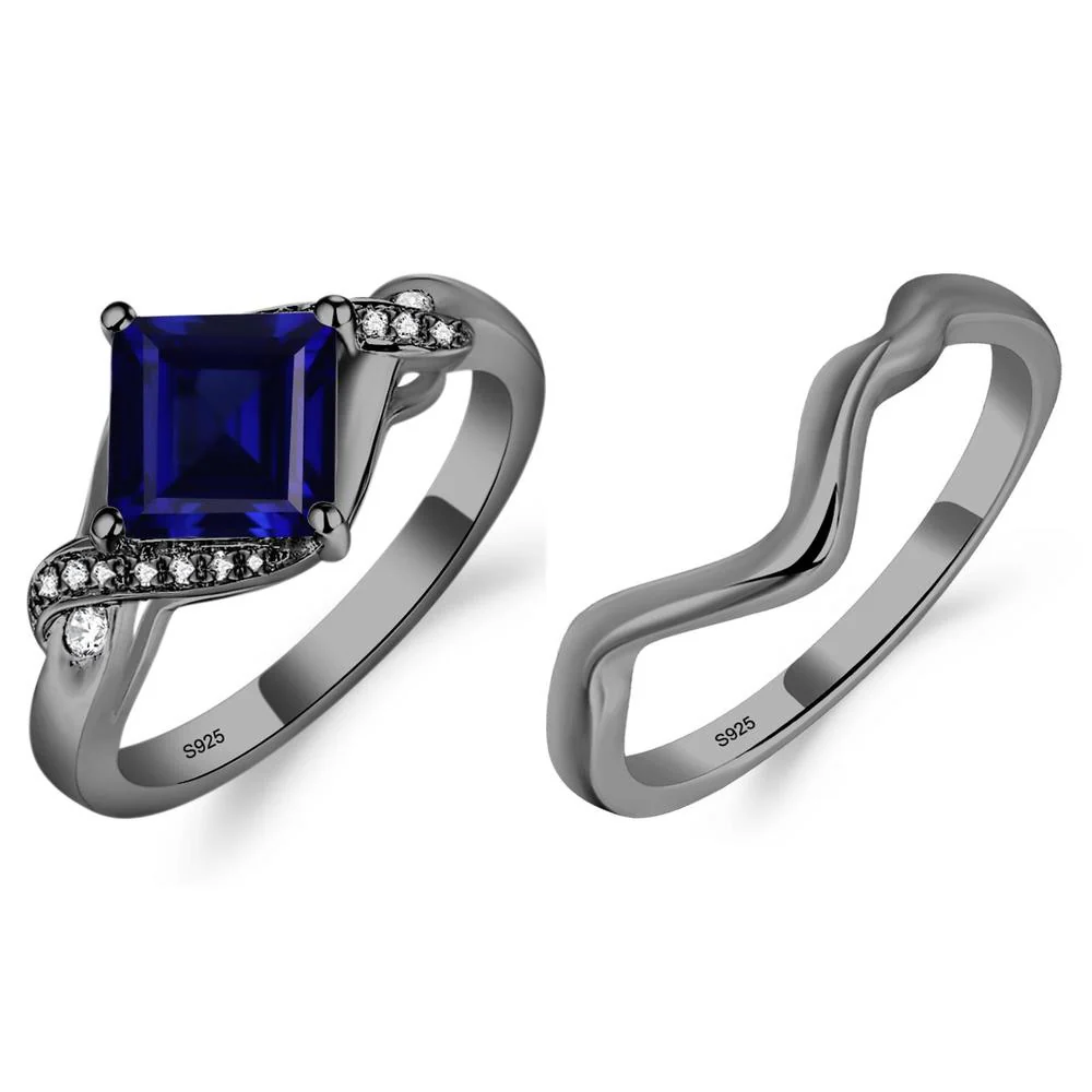 Sapphire Twisted Promise Ring - Image 15