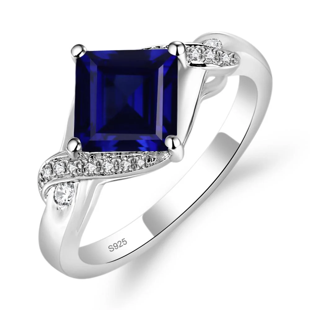 Sapphire Twisted Promise Ring - Image 7