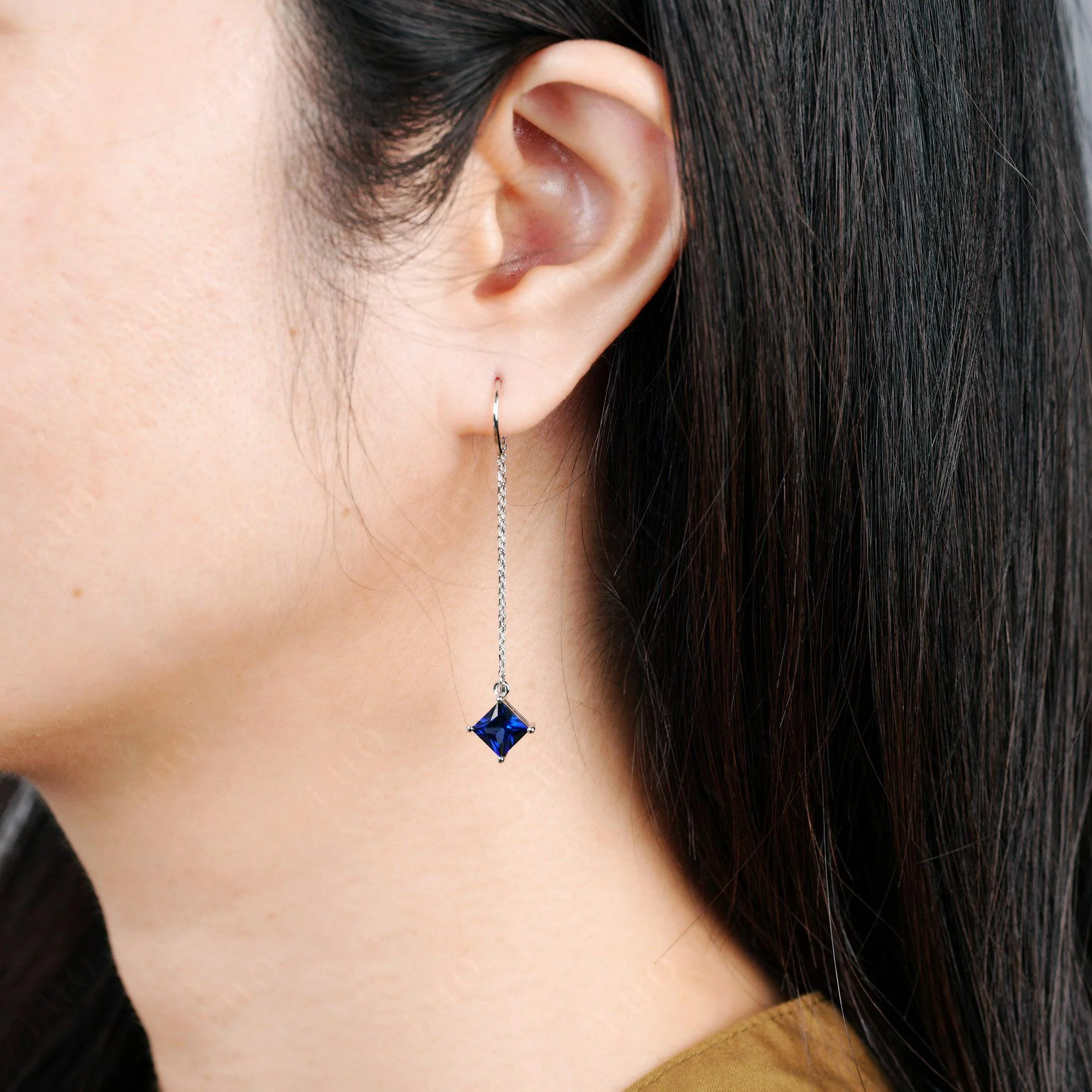Sapphire Long Dangle Earrings - Image 5