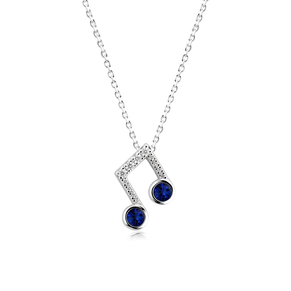 Sapphire Musical Note Necklace