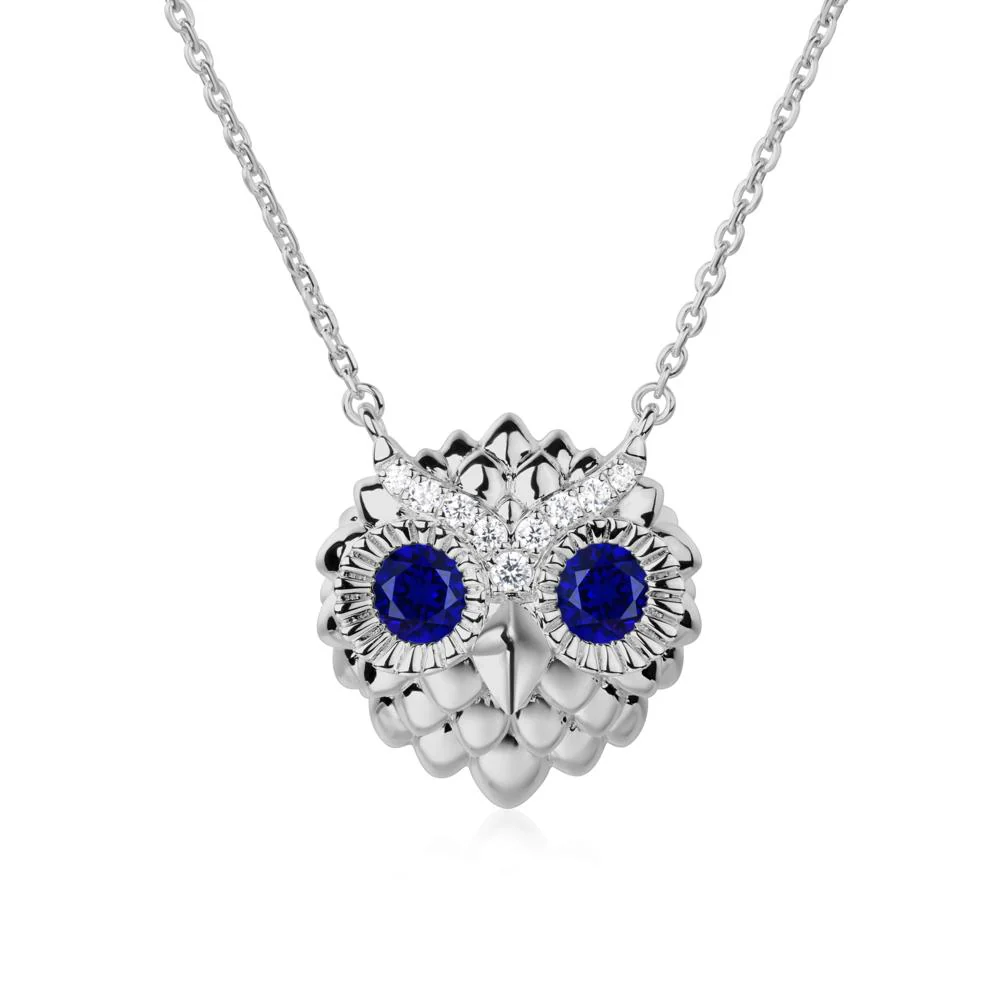 Sapphire Owl Necklace - Image 3