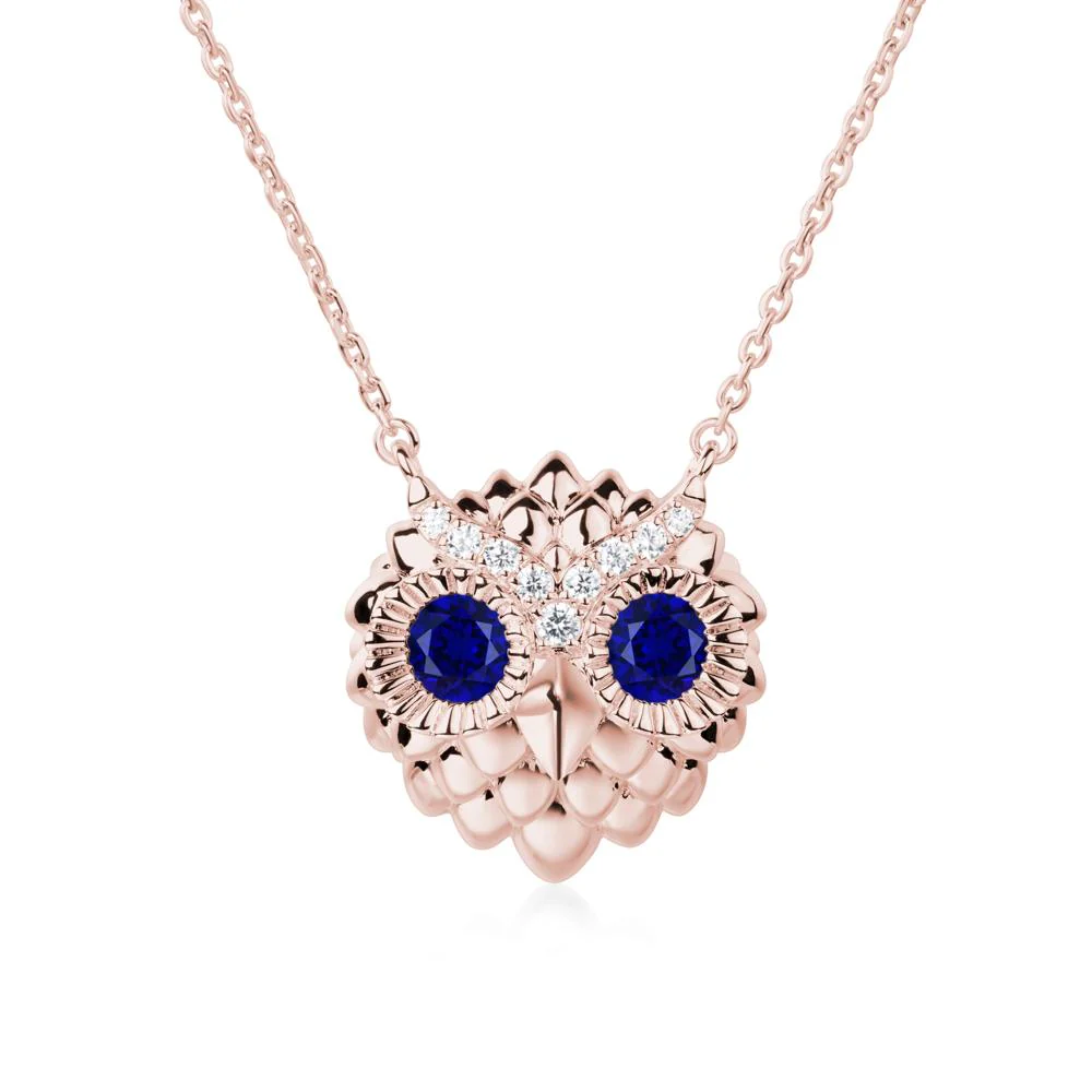 Sapphire Owl Necklace - Image 9