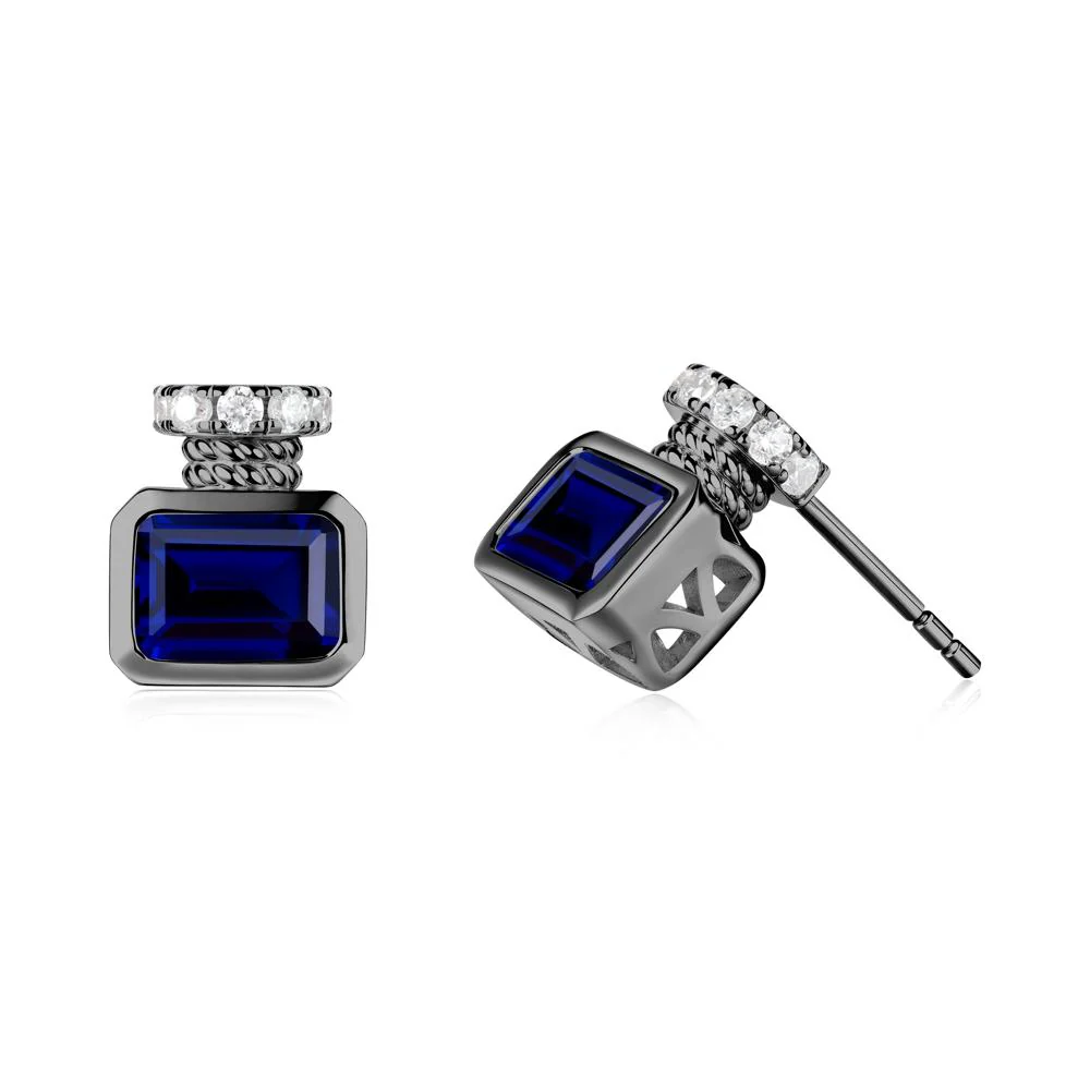 Sapphire Perfume Bottle Design Earrings