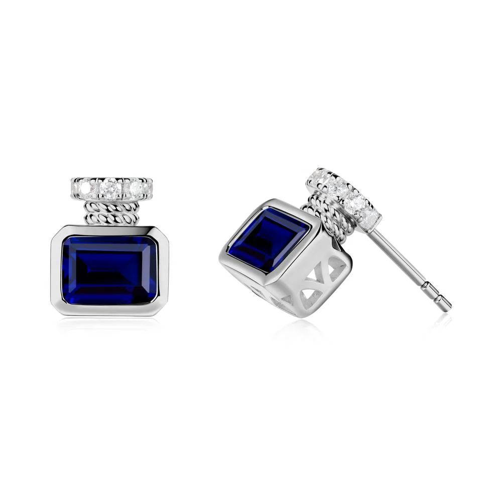 Sapphire Perfume Bottle Design Earrings - Image 5