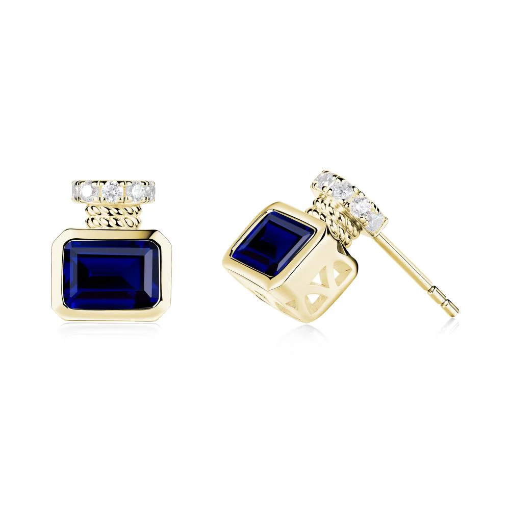 Sapphire Perfume Bottle Design Earrings - Image 8