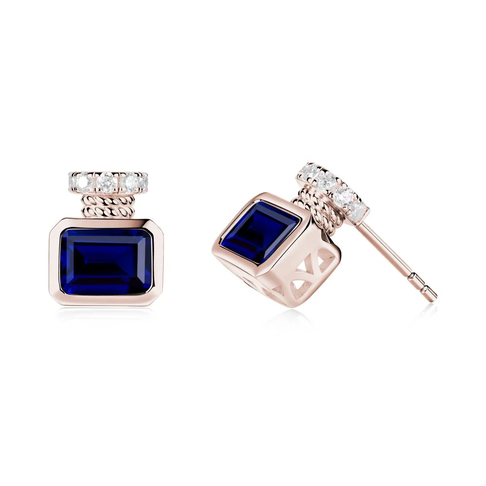 Sapphire Perfume Bottle Design Earrings - Image 9