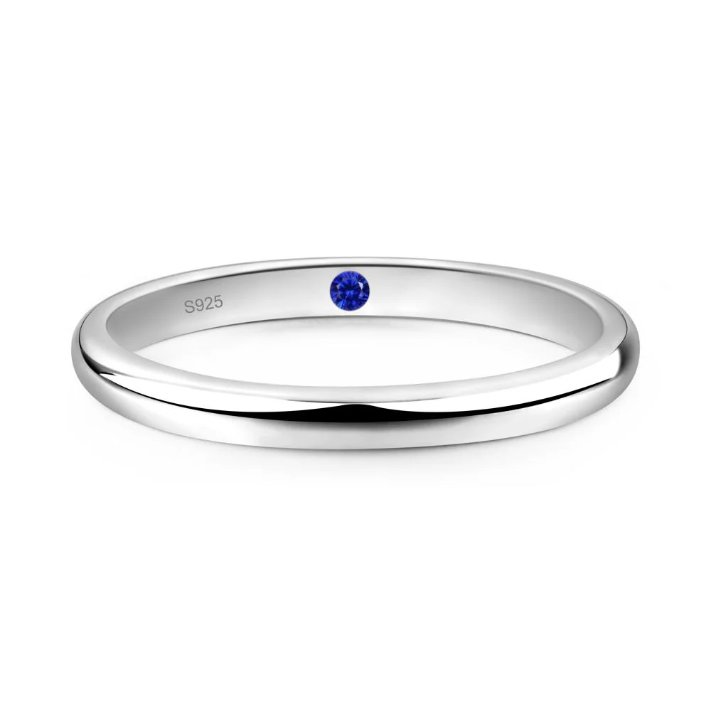Sapphire Plain Band Ring - Image 2